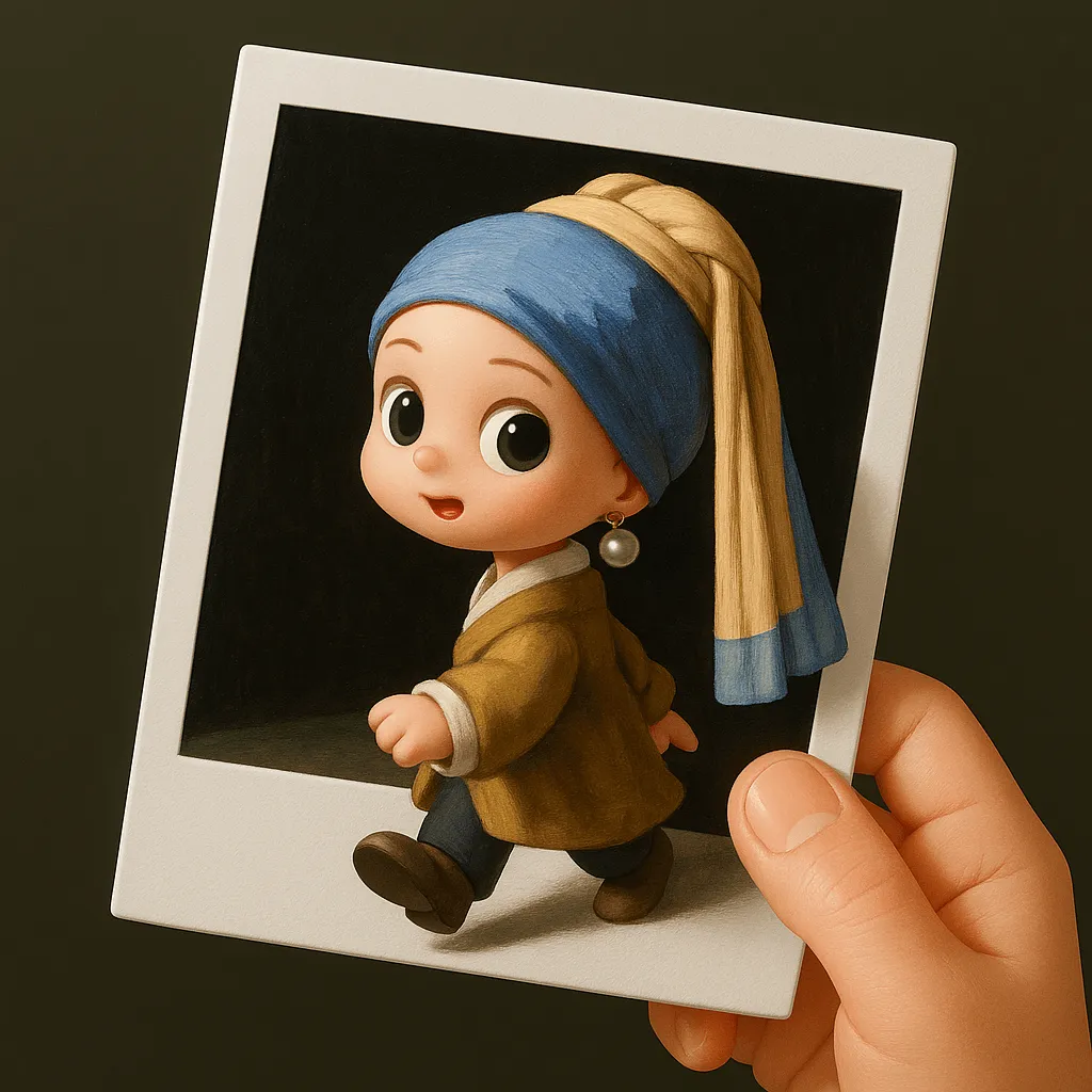 3D Chibi Character Pop-Out Polaroid
