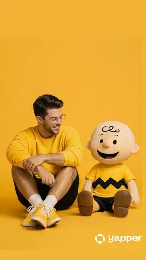 Ultra-realistic Studio Photography of Man and Cartoon Doll