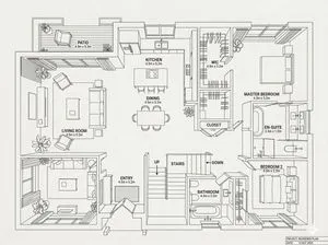 Modern Home Interior Architectural Blueprint Prompt