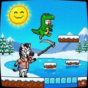 Nano Banana Pro Prompt: 8-bit Chicken in T-Rex Costume