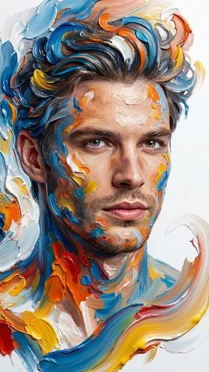 Hyper-Realistic Abstract Oil Portrait