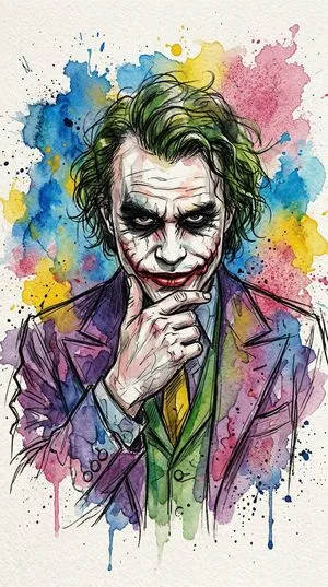 Abstract Watercolor Joker Artwork
