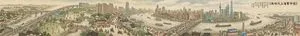 Panoramic Cityscape in Qingming Festival Scroll Style (8:1 Aspect Ratio)