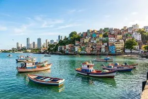 Realistic port scene in Salvador, Bahia