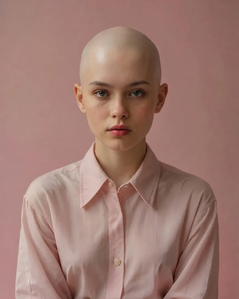 Original hair before AI hair color change